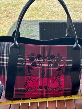 VS Limited edition Pink Red and Black Plaid oversized tote by Victoria’s Secret